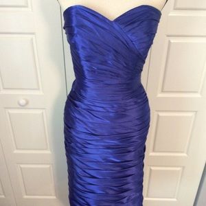 Belsoie Blue strapless dress sweetheart neckline